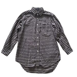 Vintage Burberry Flannel Plaid‎ Shirt Mens Small Brown Beige Button Up USA Made